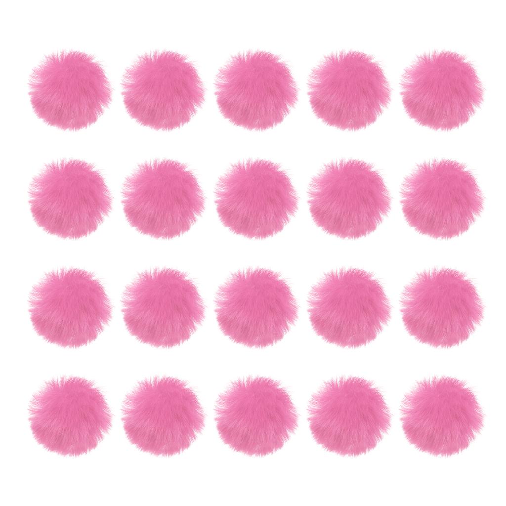 20 Pcs Faux Fur Pom Poms for Hats Fluffy Soft Fur Poms Balls with Elastic Loop for Keychain Knitting Hats DIY Scarves Gloves