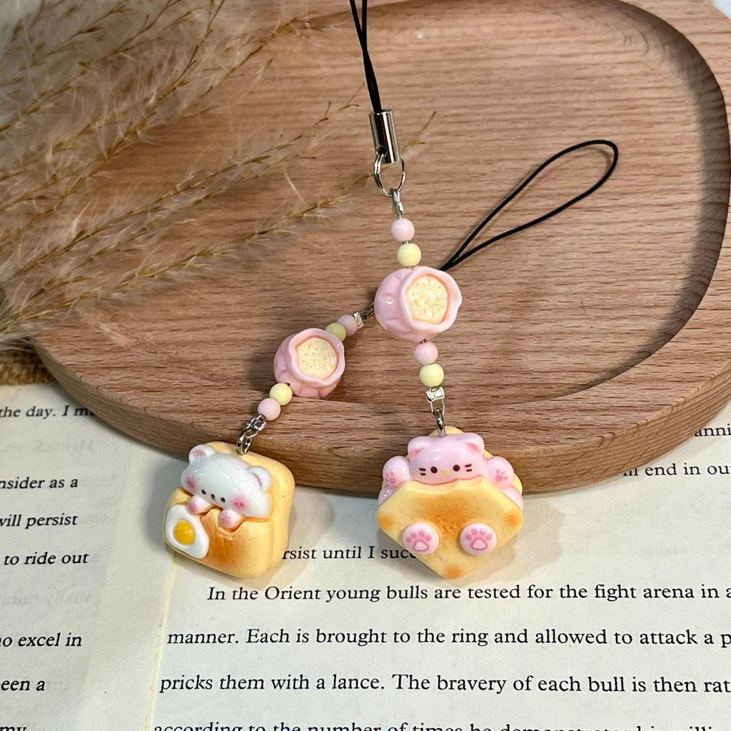 Xiaohongshu Bestseller: Cute Bear Pancake Toy Pendant and Phone Lanyard Keychain