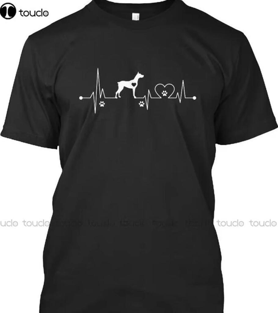 Summer New Brand T Shirt Unisex Hip Hop Casual Fitness Funny O Neck T Shirt Heartbeat Dog Doberunisex Stylisches T Shirt Designer