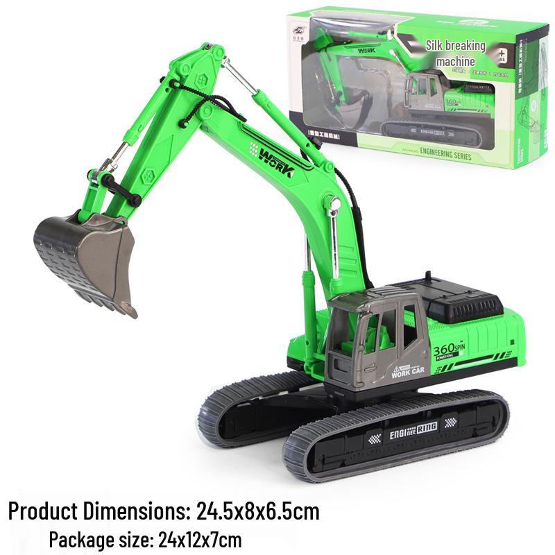 High-Quality 360-Degree Excavator Model Toy Car Simulation Ornament