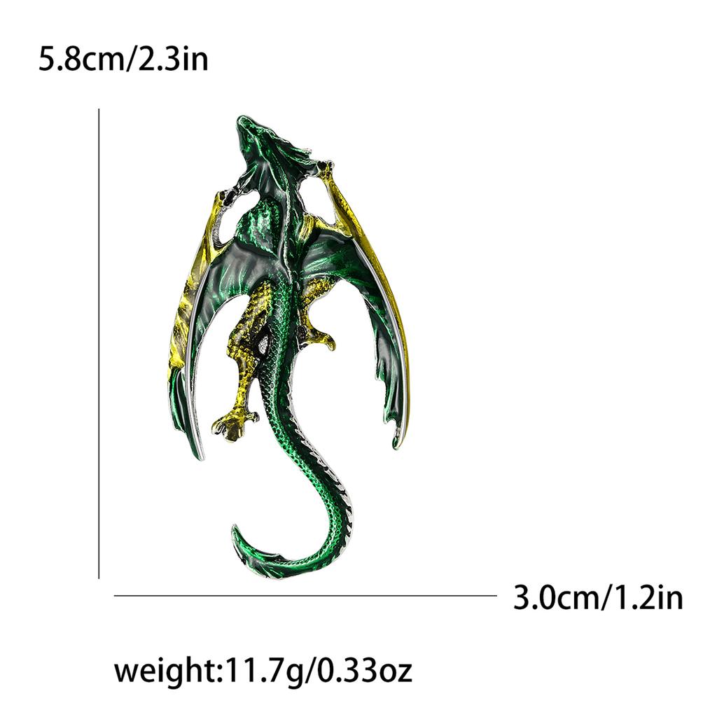 Enamel Dragon Pins for Women Rhinestone Flying Dragons Animal Brooch Banquet Party Backpack Gifts Jewelry Accessories