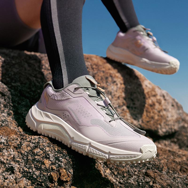 New LiNing Yijie Lite V3 Anti Slip Wear Resistant Low Top Hiking Shoes Women's Moonlight Purple AHTU002-1