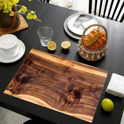 Wood Grain Rectangular Placemat Waterproof, Oil Resistant, Heat-Insulating Dining Table Mat Desktop Decoration Accessorie