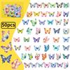 56/112PCS Watercolor Colorful Butterfly Transparent PET Stickers Dreamy Gradient Insect Decorative Stickers