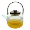 Temperature Resistant Herb Tea, Fruit Boiling Teapot, Household Cooking Integrated Wooden Handle, Glass Vertical Bubble Teapot.