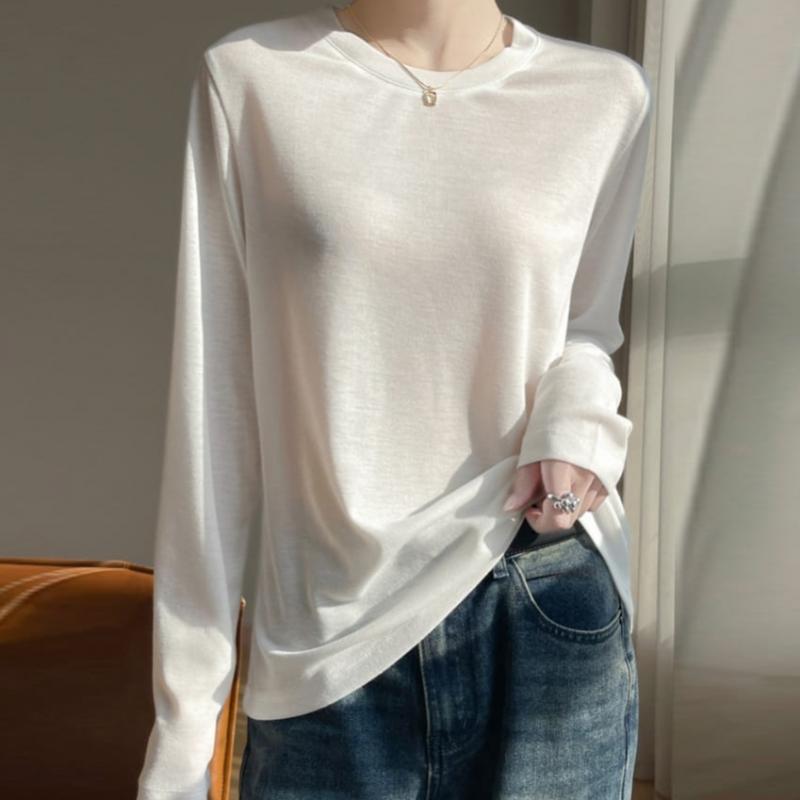 Navava Women Daily Plain Round Neck Long Sleeve T shirT nT2866