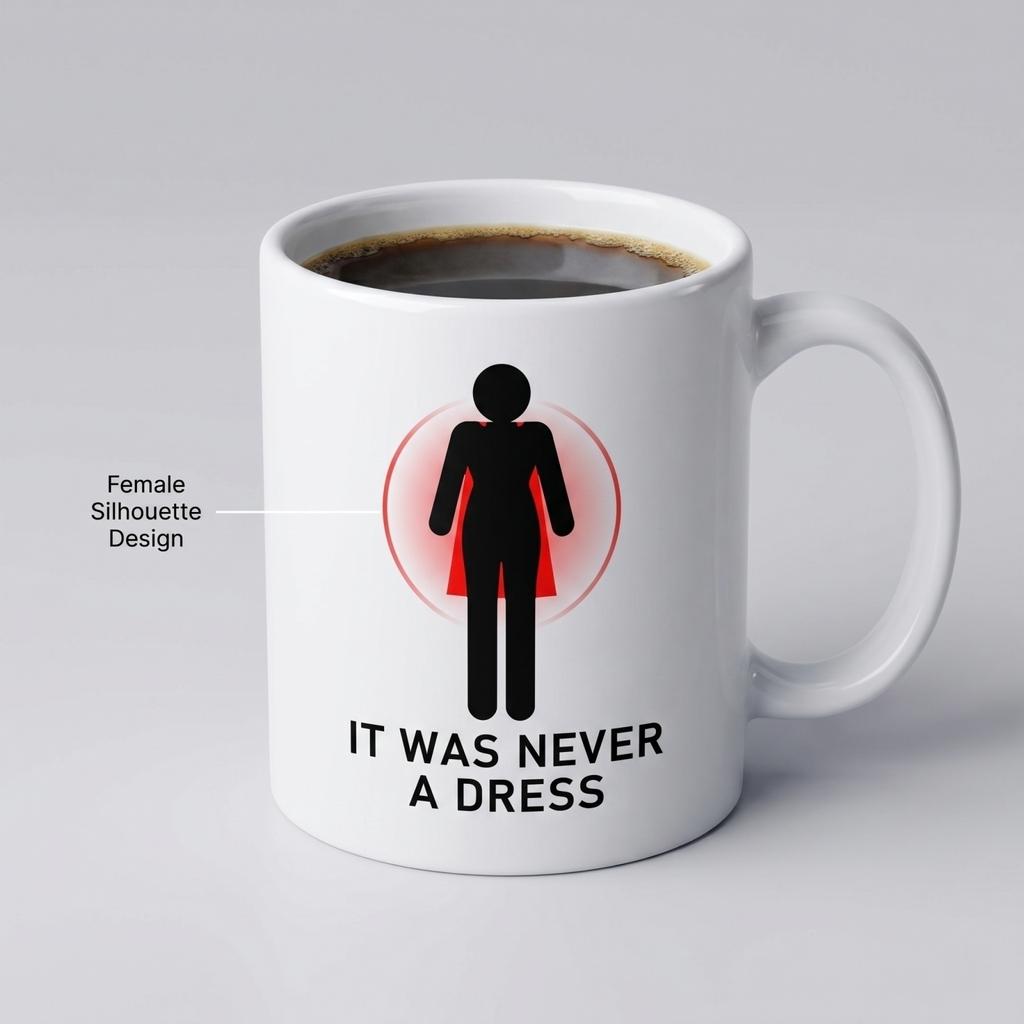 Es war nie ein Kleid Kaffeetasse Weibliche Ermächtigung Büro-Tasse Geschenk für Frauen Freunde Geburtstag Keramiktasse mit Henkel