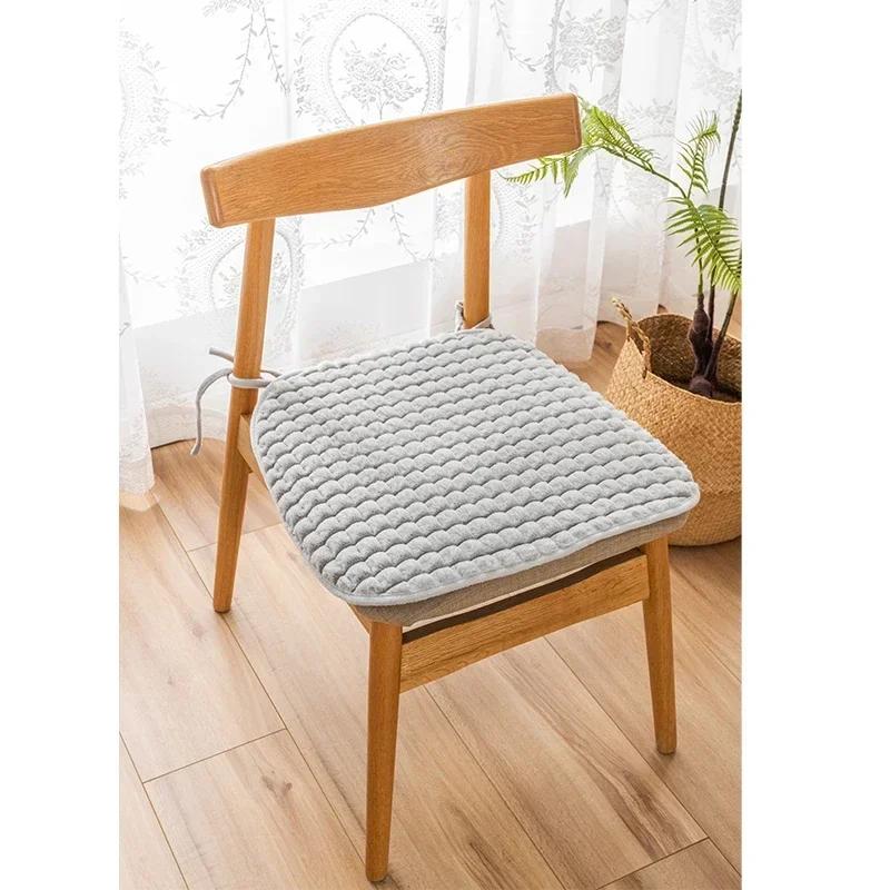 Winter-thicker Square Chair Cushion Seat Pad With Tie Cotton Seat Cushion Filling Dining Chair Cushion Non-Slip Dinning ChairPad