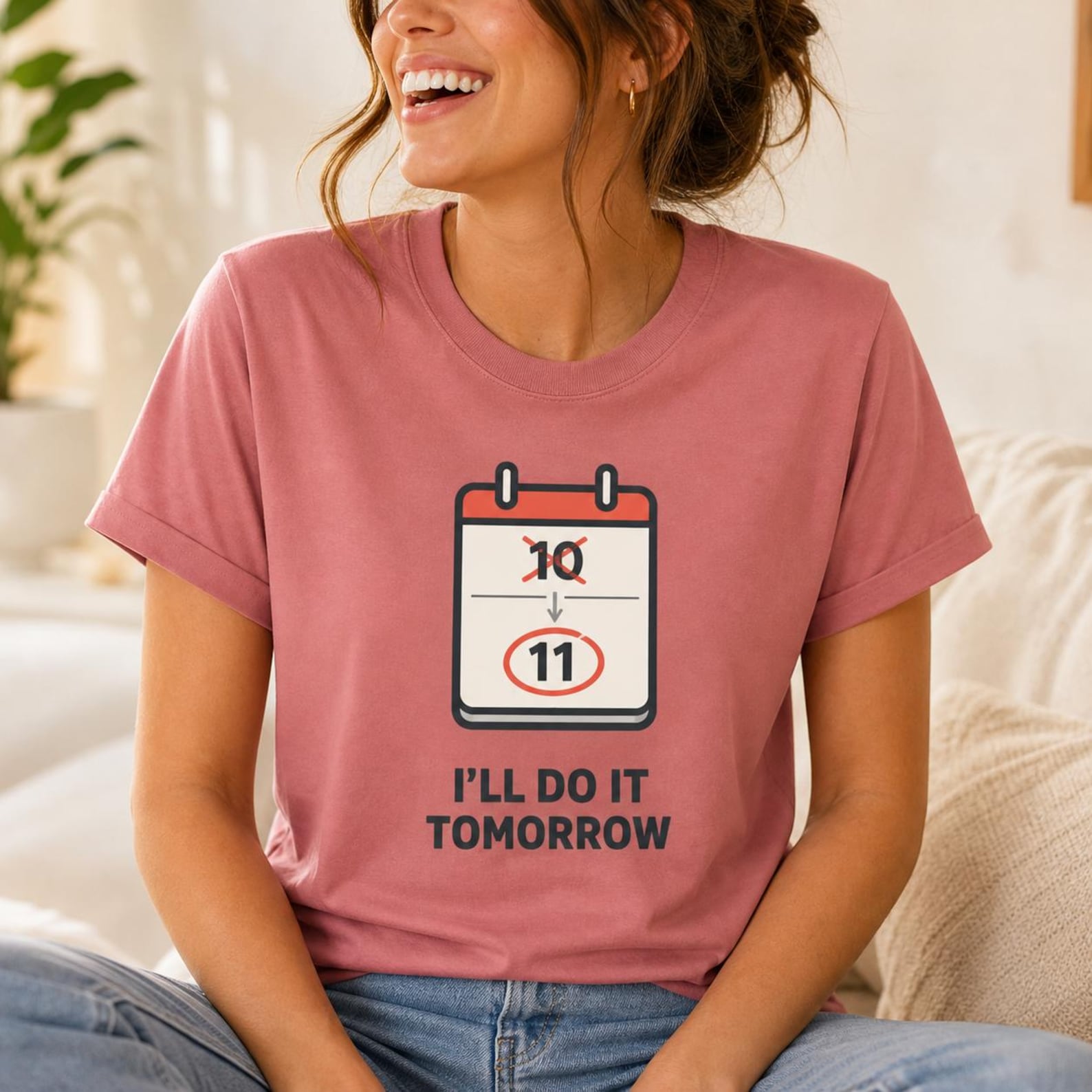 I’ll Do It Tomorrow Shirt, Funny Procrastination Tee, Lazy Humor Calendar Graphic 2XL