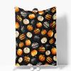 1pc Autumn Pumpkin Blanket, Colorful Pumpkin Black White Orange Halloween Pumpkin Blanket, Soft and Comfortable Flannel Blanket, Suitable for Living R
