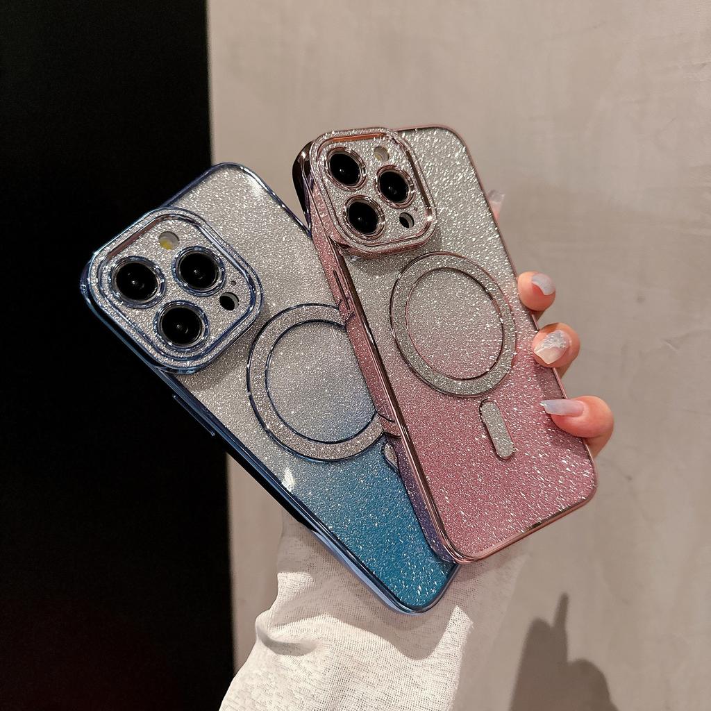 Verlauf Blitzpulver Magnetische Saugkraft Geeignet für Apple 16 Handyhülle IPhone 15 Diamant Linsenfolie 14 Transparent 13 Schutzhülle