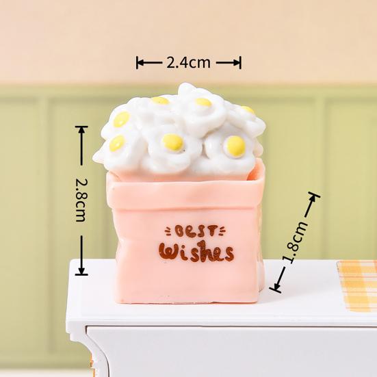 Miniature Potted Flower Mini Resin Artificial Bonsai Dollhouse Accessory Tiny Fairy Garden Ornaments for DIY Crafts