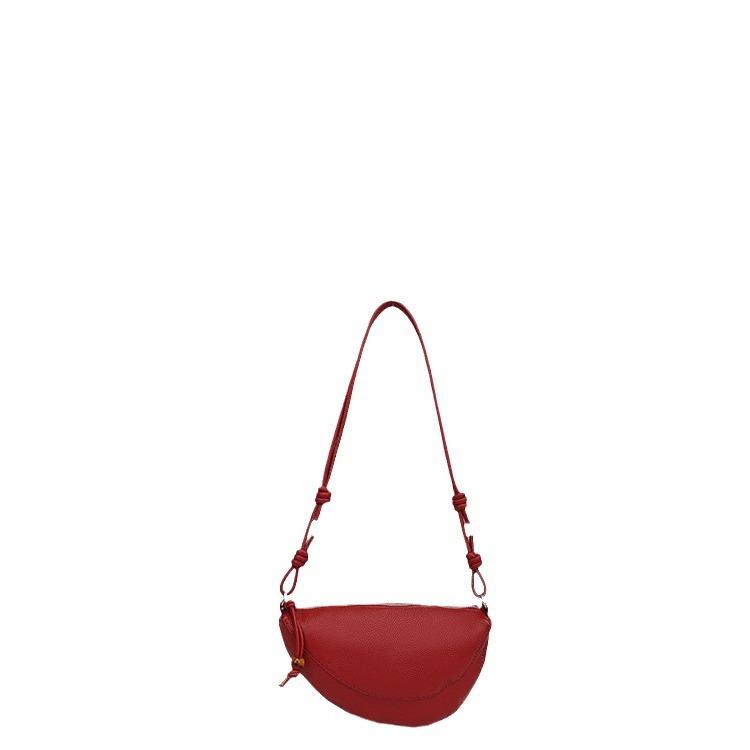Damentasche aus Leder Handgefertigt Erste Schicht Rindsleder Schultertasche Umhängetasche Halbmondtasche Brusttasche Mondtasche Mori Serie