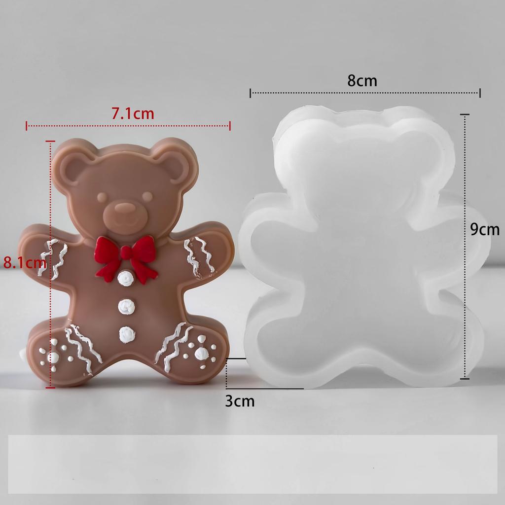 Bear Cookie Mold Flexible Silicone Candle Mold Diy Aroma Mold High-Quality For Handmade Crafts Diy Projects Resin Crafts