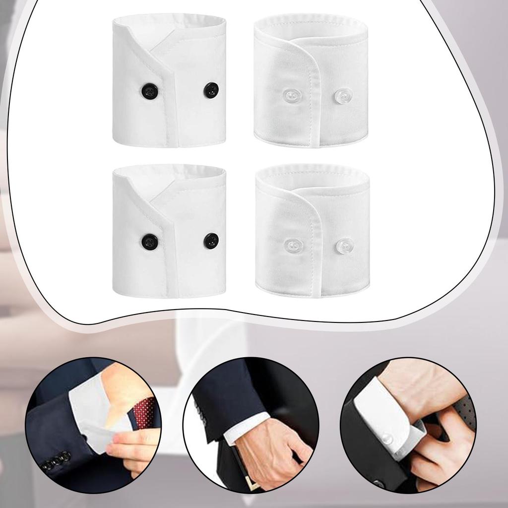 2 páry bílých manžet na košili Módní Elegantní Odnímatelné pro Oblek Kabát Blůzu Svetr
