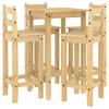 5 Piece Bar Set Solid Pine Wood