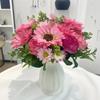 Nordic Artificial Flowers Silk Sunflower Peony Bouquet Garden Decoration Green Plant Fake Flower Simulation Chrysanthemum