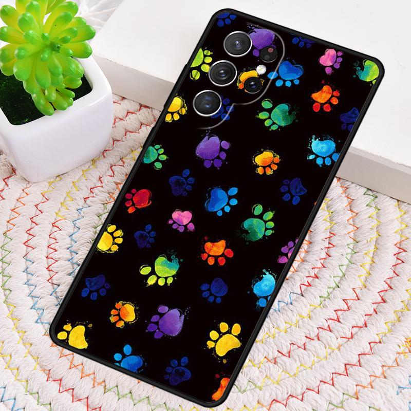Watercolor Paw Prints TPU Phone Case For Samsung Galaxy Note 10 Pro S26 S25 S24 S23 S22 Ultra Plus S21 FE S20 Shockproof Cover
