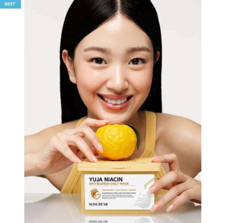 SOME BY MI Yuja Niacin Anti-Pickel Tägliche Maskenpackung | Aufhellend & gegen Pigmentflecken