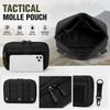 Outdoor Nylon Portable Men's Waist Bag, EDC Hunting Toolkit, Molle Pouch with Metal Hooks, Camouflage Waist Pack Coin Purse