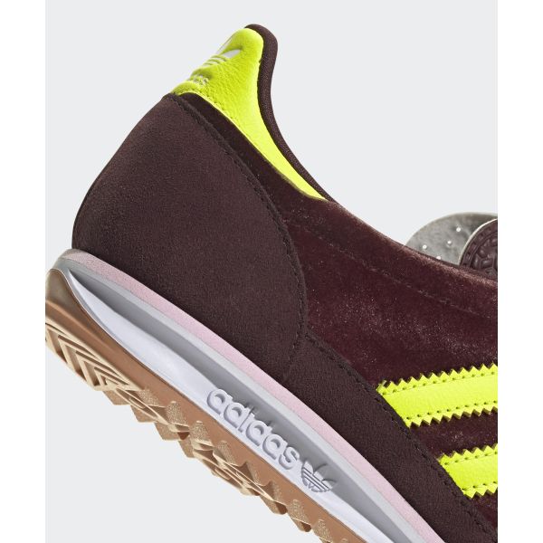 adidas  SL72 OG Aurora Ruby Solar Yellow Velvet Women Sneakers Red Gum JI0195