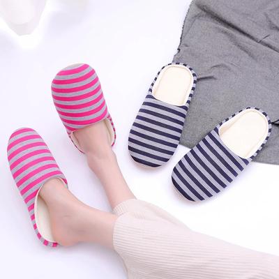 Fashion Women Indoor Slippers Short Plush Spring Autumn Flat Shoes Woman Home Bedroom Slides Striped Slip On Female House Floor Slippers