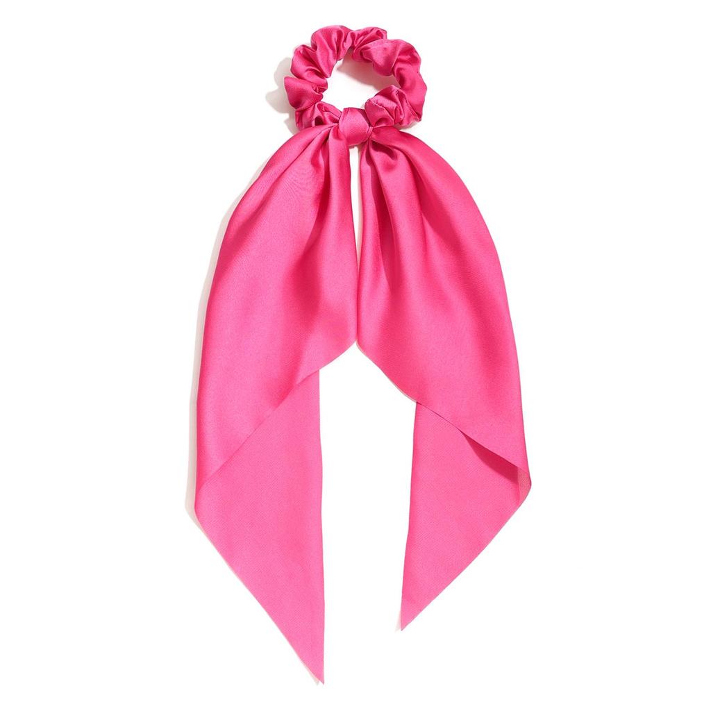 Spring Satin Knot Triangle Scarf: Solid Color Hair Accessory for Women & Girls