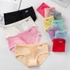 A001 Women's Mid-Low Waist Pure Cotton Breathable Red Triangle Panties