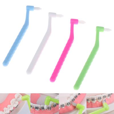 1 Pz Spazzolino Interdentale Ortodontico Monociuffo Morbido Pulizia Denti Spazzolino Strumento Igiene Orale Testina Piccola Setole Morbide