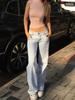 2000-talls lyseblå jeans med lav midje Ny kvinne Streetwear American Vintage denimbukser Dame Uformelt vasket rette pantalons Mujer