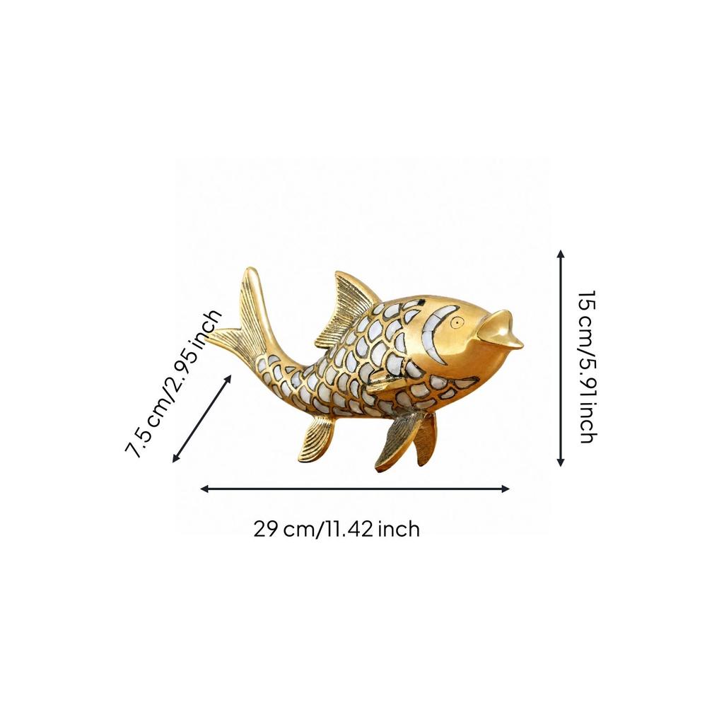 Ocean-Themed Statuette Figurine with Silver Scale Accents Sturdy for Office Desk