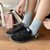 Katon Bear Mid-calf Socks, Autumn Combed Cotton, Cute Mid-calf Socks, Solid Color, Versatile, Pile Pile Socks, Boneless