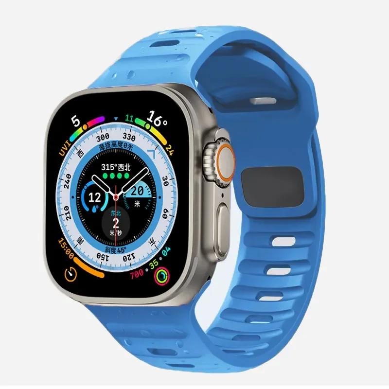 Soft Silicone Strap For Apple Watch Band Ultra 49mm 44mm 45mm 42mm 41mm 42mm 38mm Sport Watchband Iwatch Serise 8 7 6 5 Bracelet