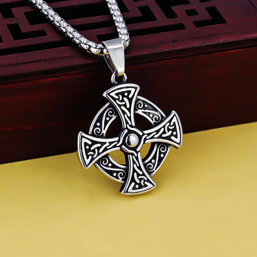 Odin Viking Helmet Titanium Steel Pendant Nordic Pirate Men's Necklace