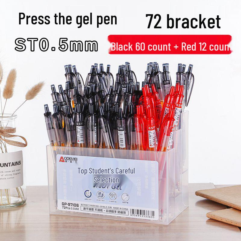 72-Pack 0.5mm Neutral Pen Refills for Students, Office, Exam - Black & Red