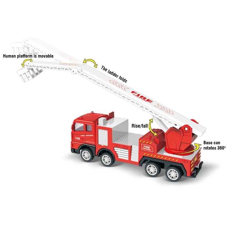 Simulation Fire Rescue Trucks Toy Construction City Fire Ladder Truck Tanker Water Cannon Truck Model Toy Inertia Car Kids Toys