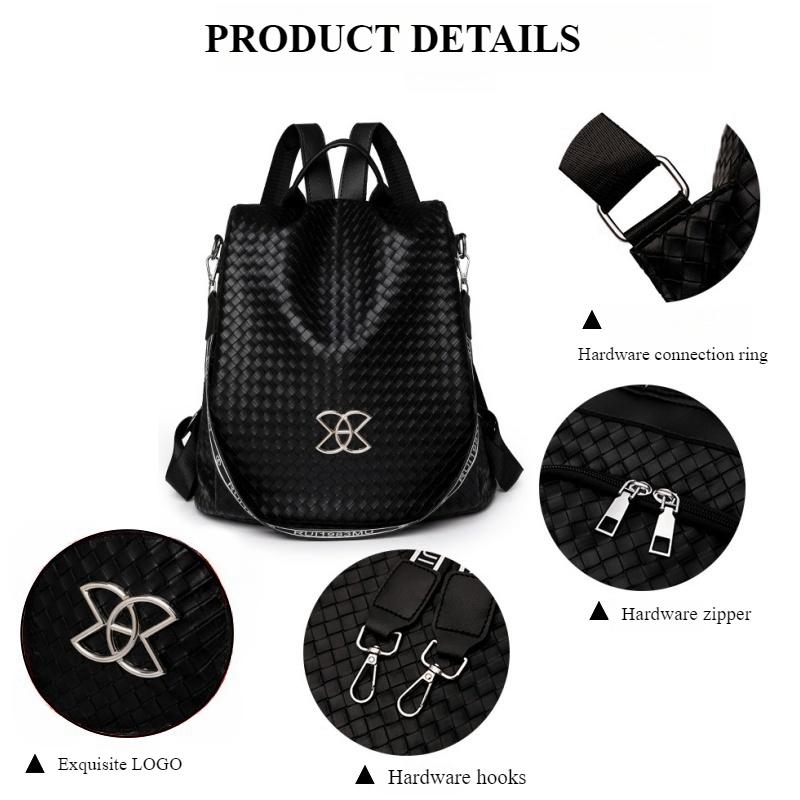 Trendy Nylon Woven Women's Backpack 2024 New Casual Outdoor Ladies Travel Bag Lightweight High Capacity Travel Shopping Shoulders Bag Girl Friend Gift