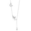 Elegante 925 Sterling Silber Schmetterling Quaste Damen Halskette, Hochwertiger Exquisiter Schmuck, Rhodiumbeschichtet