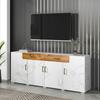 Storage Cabinet High Stability with 4 Doors Sturdy Construction Smooth Edge Easy Installation Item Storage Living Room Storage Cabinet Free-Standing