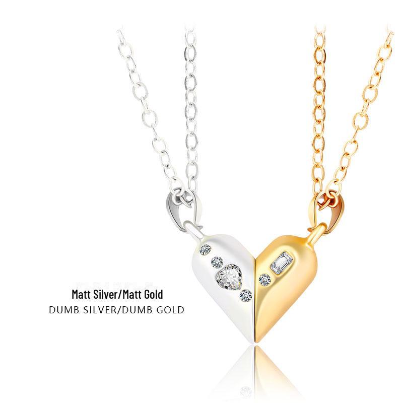 

Парное ожерелье с вращающимся магнитным камнем — простой натуральный дизайн ко Дню святого Валентина