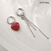 Heart Pendant Ear Buckle Able Irregular  Tassel Earrings Sweet Cool Metal Chain Ear Cuff Accessories Gifts