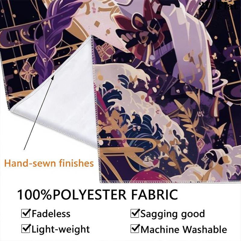 Genshin Impact Wall Tapestry Aesthetic Wall Hanging Printed Fabric Blanket Decorative Tapestries for Bedroom Living Room Home Decor