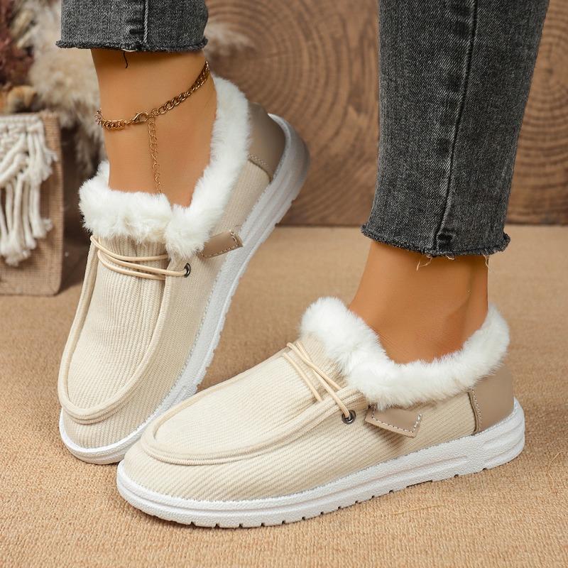 Fashion Women New Warm Casual Winter Plush Ankle Flats Female Casual Cotton Shoes Ladies  Round Toe Sports Loafers Women