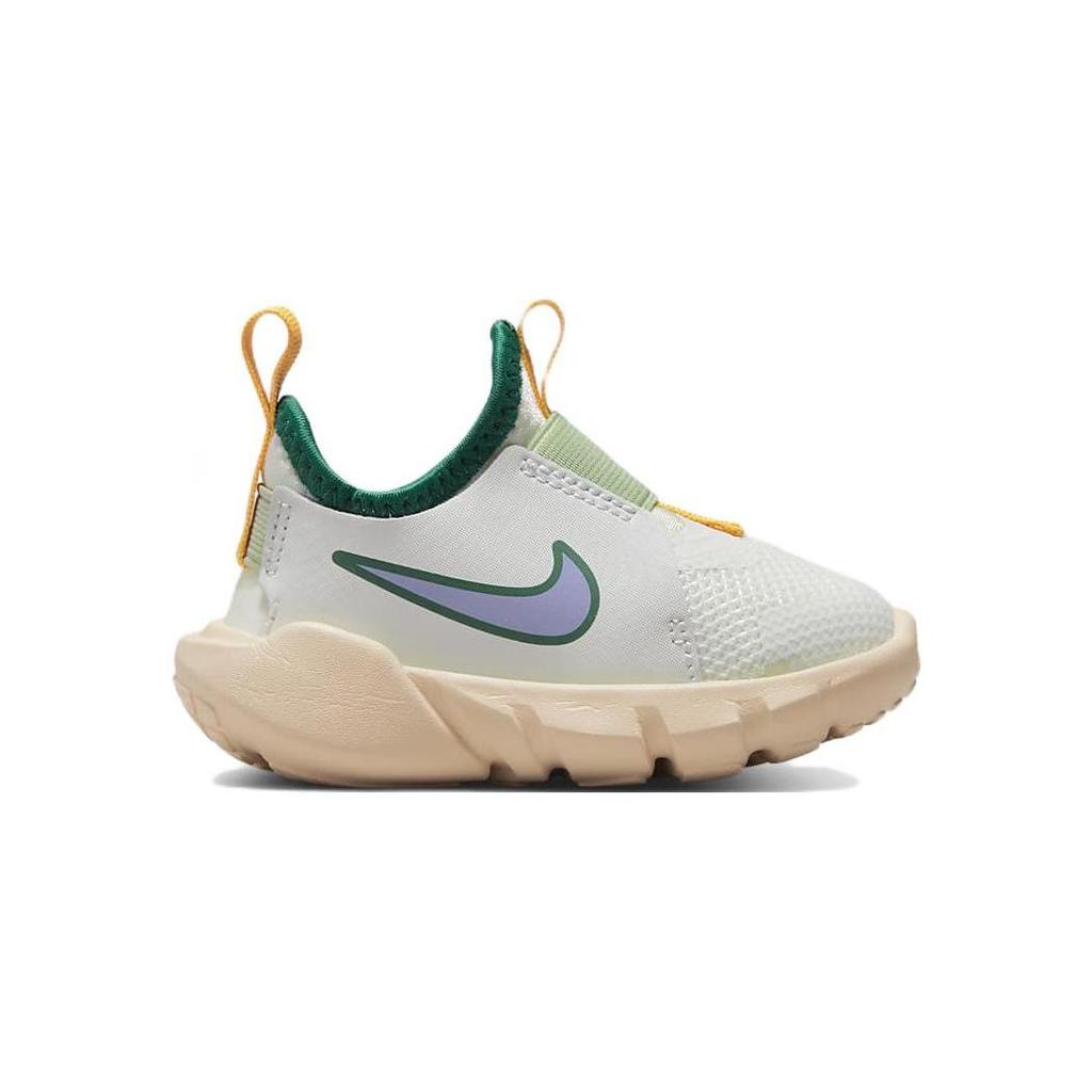 Nike Flex Runner 2 Lil Slip-Resistant Cushioning Wear-Resistant Low-Top Running Shoes White Green Infant And Toddler DQ0575-100
