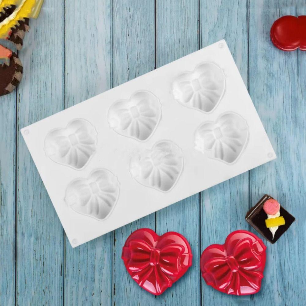

8 Hole Love Heart Bow Cake Mold Soft Heart Chocolate Mold Aromatherapy Mold Mousse Mold Christmas