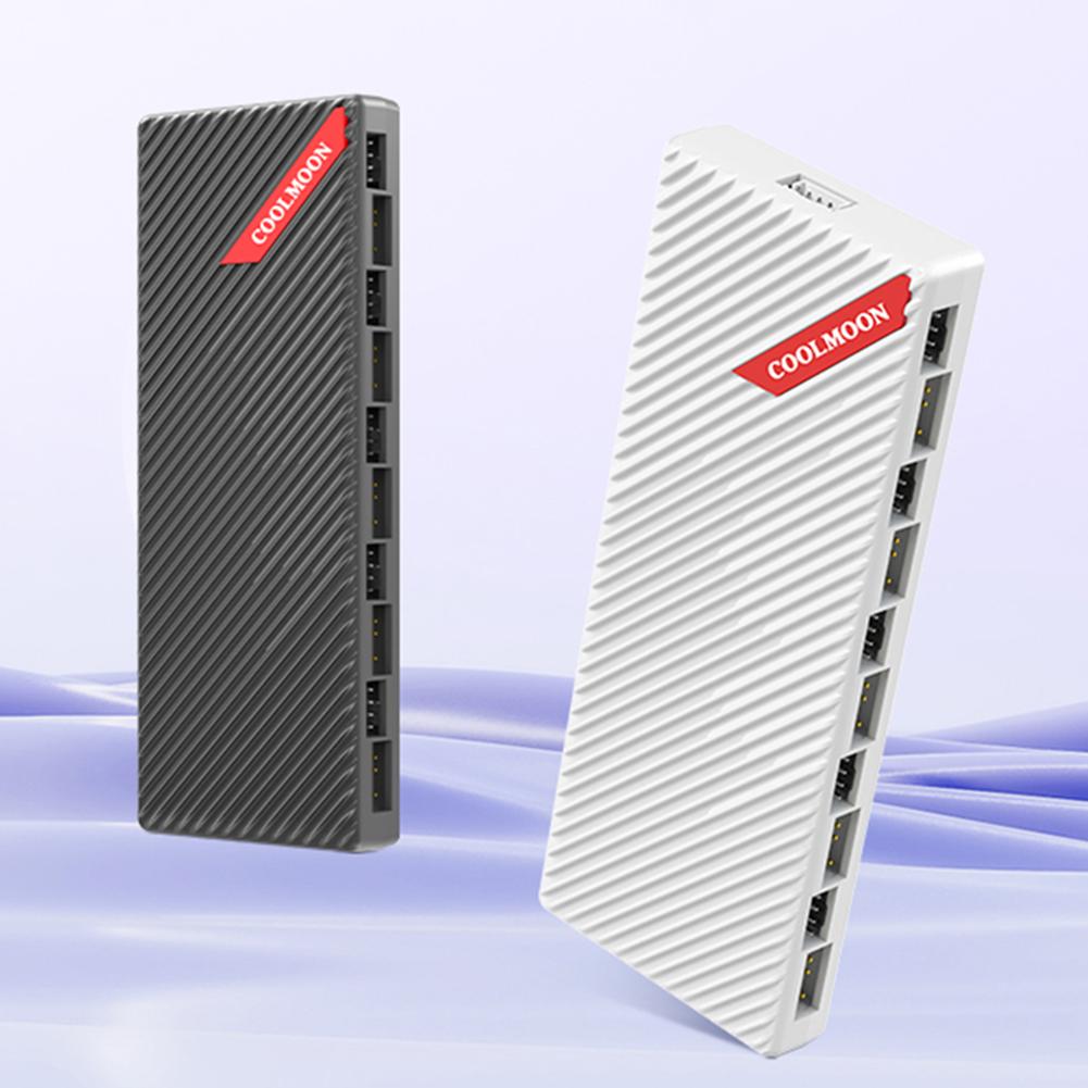 1 To 10 PWM & ARGB Hub Splitter Magnetic Suction ARGB Controller Splitter 5V 3Pin Cooling Fan Controller for PC Case Fan