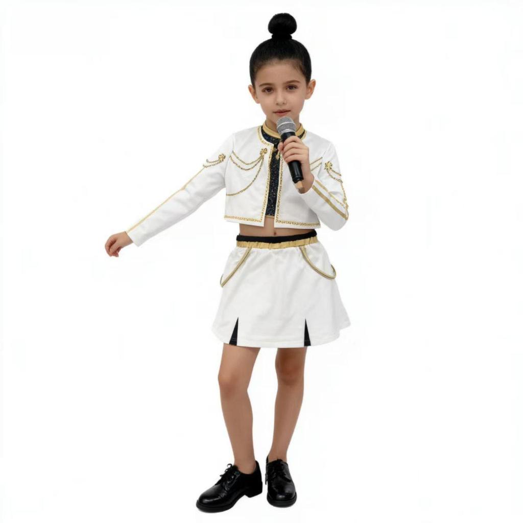 Costume Guerriere Kpop Rummy Rumi Zoey Mira Demon Hunters Cosplay Costume Bambino Huntrix Cantante Outfit da Esibizione Festa Vestito da Ragazza