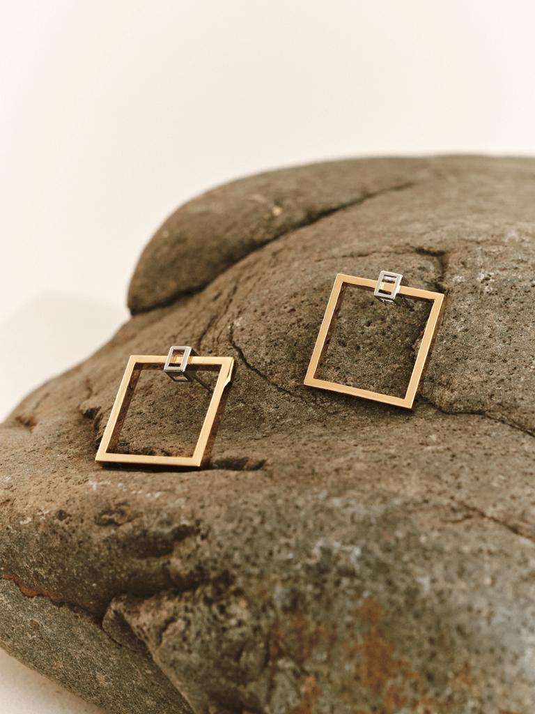 The Part Of [Silver 925] Square In Square Earrings