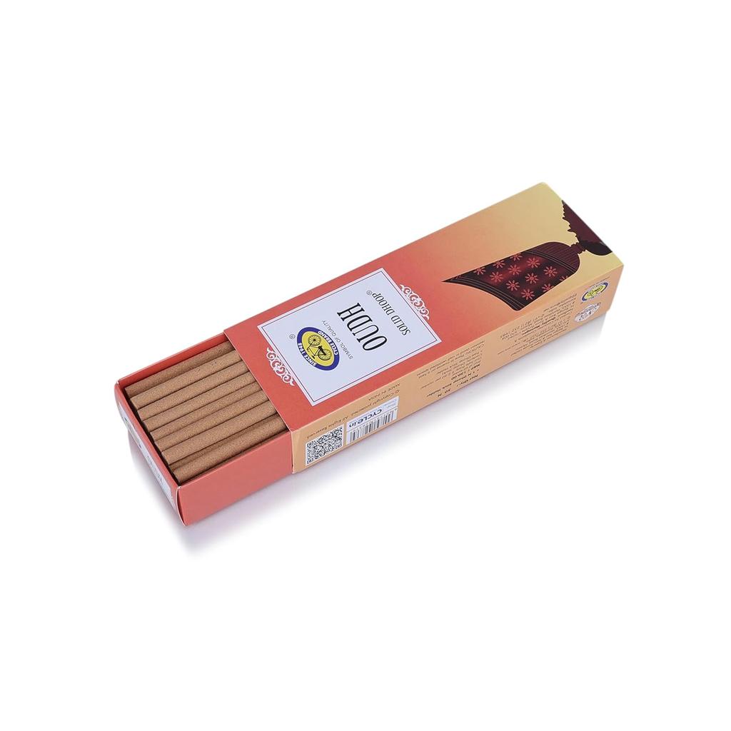 Cycle Pure Oudh Fragrance Bambooless Solid Dhoop Sticks for Puja with Holder, Pack of 2, 50 Units Each, Eco-Friendly, Long-Lasting Aroma