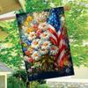 2D Flat - 2D Flat - 2D Flat, 1pc with Beautiful Floral And Text Design Garden Flag 1 (1)- Garden Decoration Double S, Home Decoration, Yard Decoration